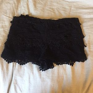 Black lace shorts